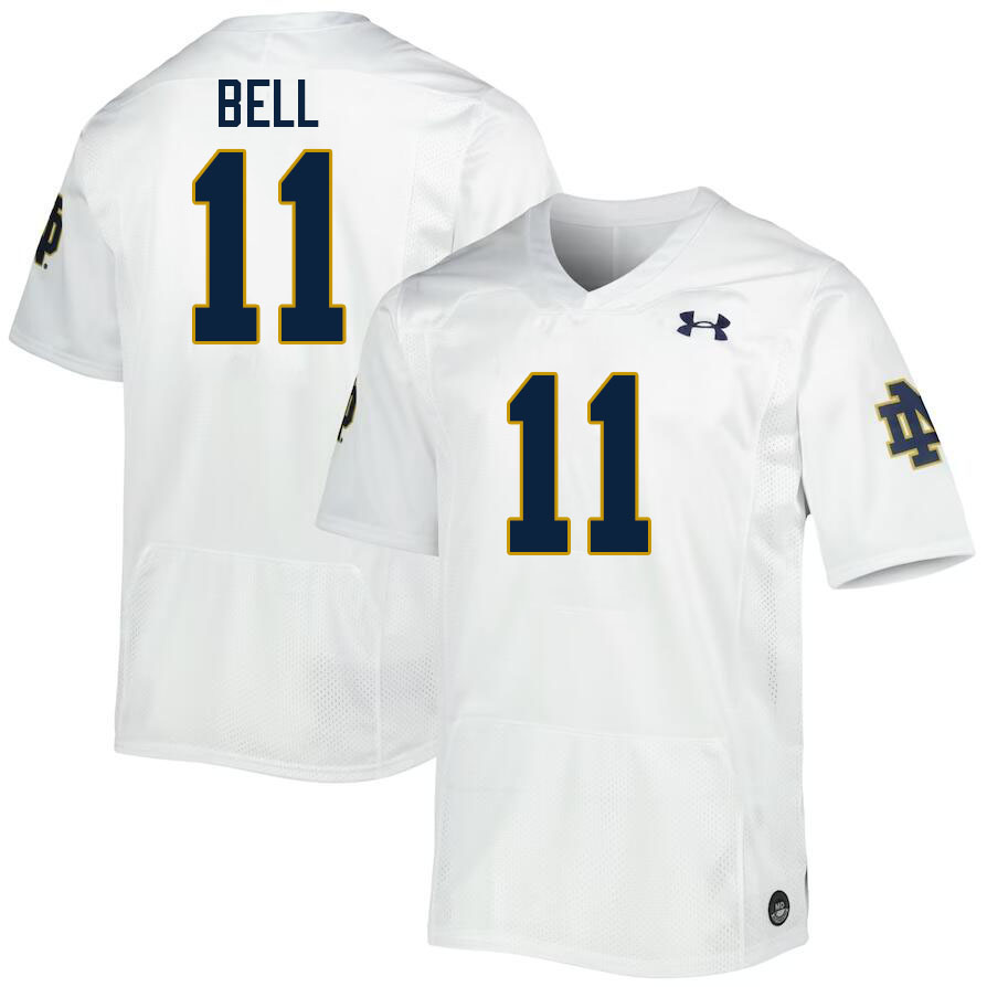 Men #11 Micah Bell Notre Dame Fighting Irish College Football Jerseys Stitched-White